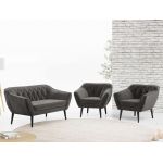 Skandynawski zestaw wypoczynkowy do salonu - PIRS 2+1+1 granatowy