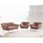 Skandynawski zestaw wypoczynkowy do salonu - PIRS 2+1+1 granatowy