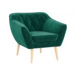 Zestaw wypoczynkowy do salonu w stylu skandynawskim - PIRS 3+2+1 butelkowa zieleń