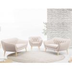 Zestaw wypoczynkowy do salonu w stylu skandynawskim - PIRS 3+2+1 butelkowa zieleń