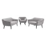 Zestaw wypoczynkowy do salonu w stylu skandynawskim - PIRS 3+2+1 srebrzysta szarość