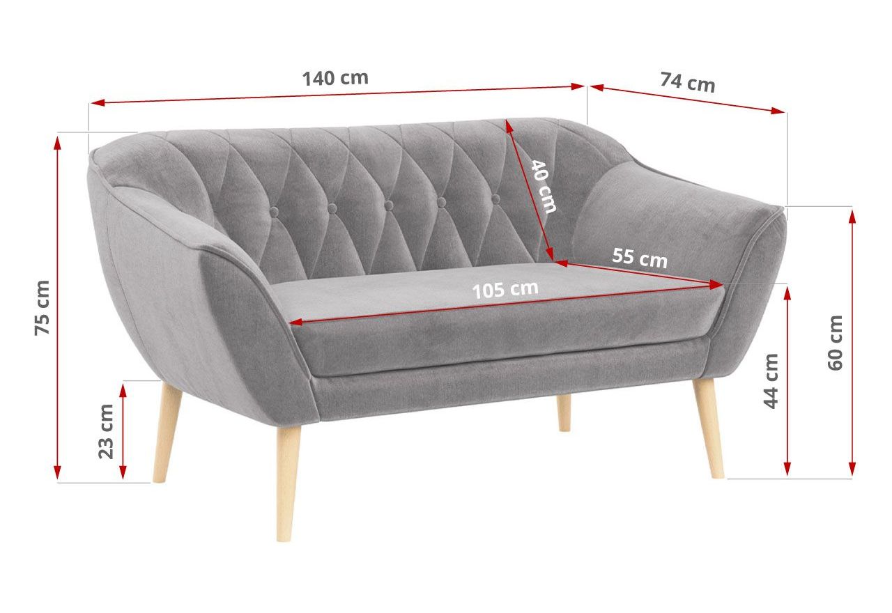 Zestaw wypoczynkowy do salonu w stylu skandynawskim - PIRS 3+2+1 srebrzysta szarość