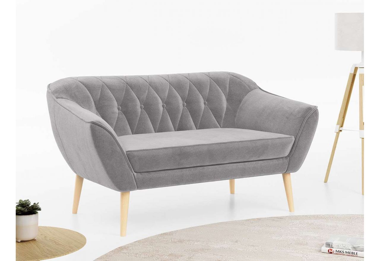 Zestaw wypoczynkowy do salonu w stylu skandynawskim - PIRS 3+2+1 srebrzysta szarość