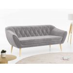 Zestaw wypoczynkowy do salonu w stylu skandynawskim - PIRS 3+2+1 srebrzysta szarość