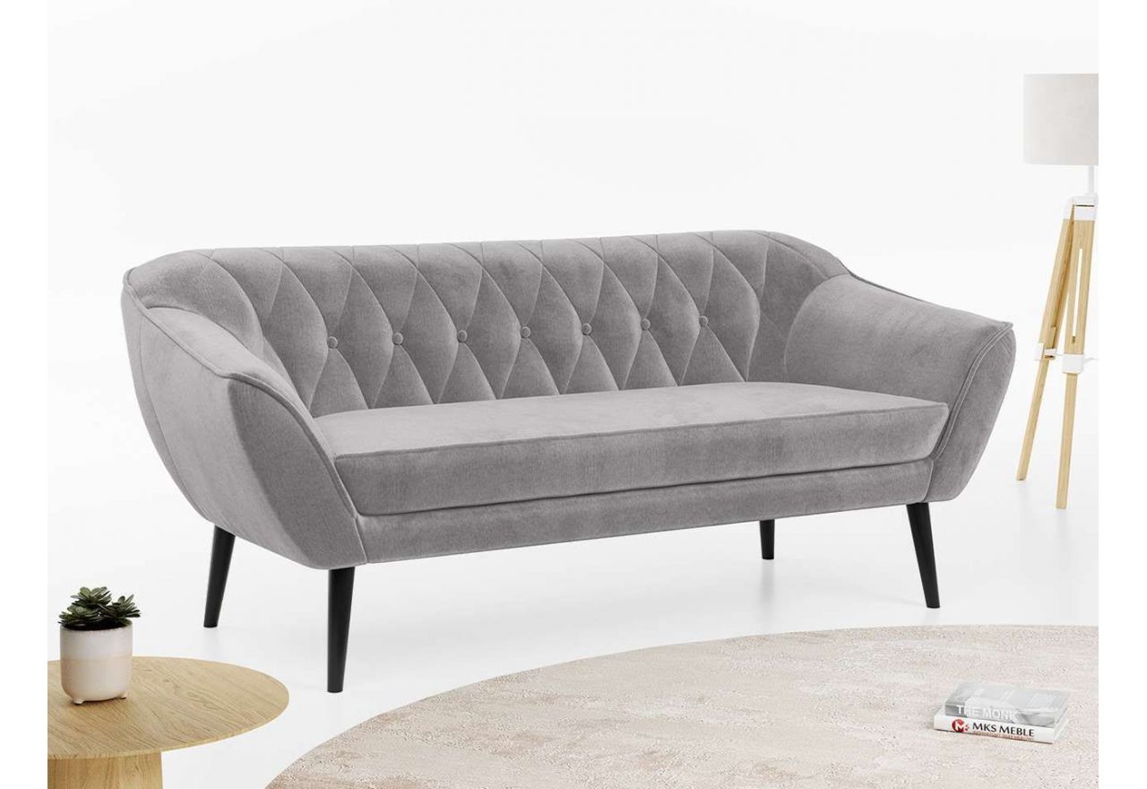 Zestaw wypoczynkowy do salonu w stylu skandynawskim - PIRS 3+2+1 srebrzysta szarość