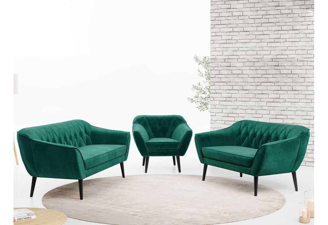 Zestaw wypoczynkowy do salonu w stylu skandynawskim - PIRS 3+2+1 srebrzysta szarość