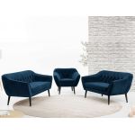 Zestaw wypoczynkowy do salonu w stylu skandynawskim - PIRS 3+2+1 srebrzysta szarość