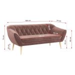 Zestaw wypoczynkowy do salonu w stylu skandynawskim - PIRS 3+2+1 brudny róż