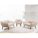 Zestaw wypoczynkowy do salonu w stylu skandynawskim - PIRS 3+2+1 brudny róż