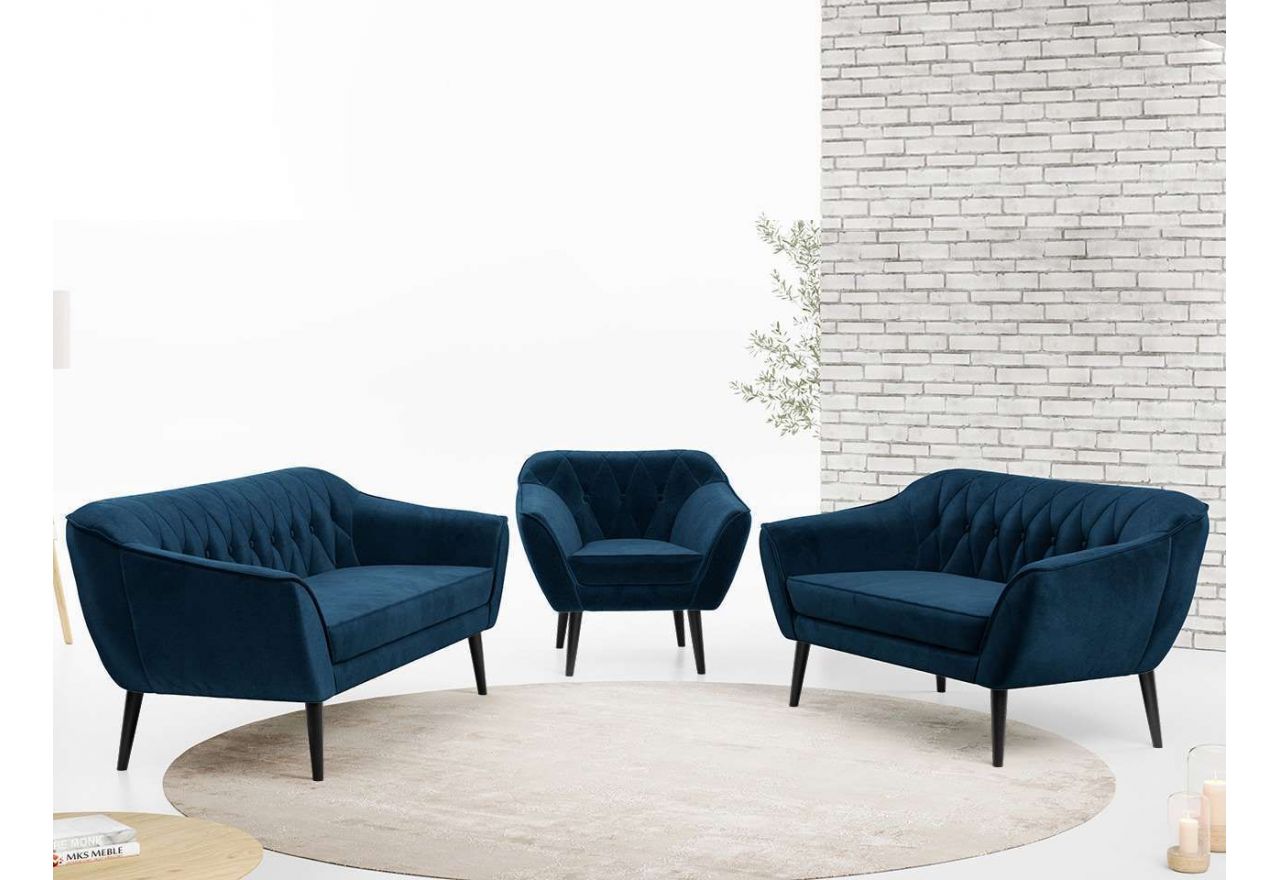 Zestaw wypoczynkowy do salonu w stylu skandynawskim - PIRS 3+2+1 brudny róż