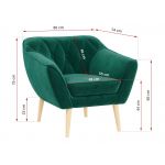 Skandynawski zestaw wypoczynkowy do salonu - PIRS 3+1+1 butelkowa zieleń