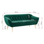 Skandynawski zestaw wypoczynkowy do salonu - PIRS 3+1+1 butelkowa zieleń