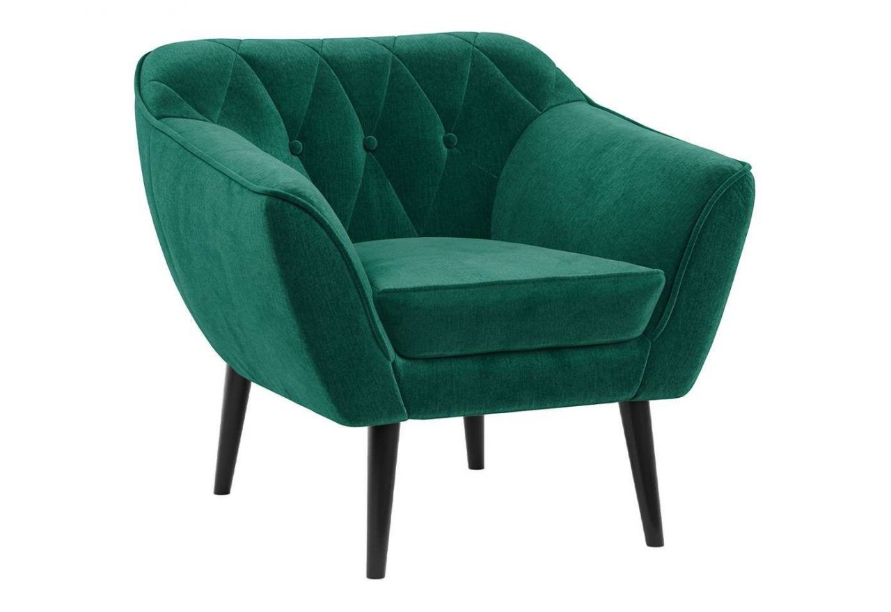 Skandynawski zestaw wypoczynkowy do salonu - PIRS 3+1+1 butelkowa zieleń