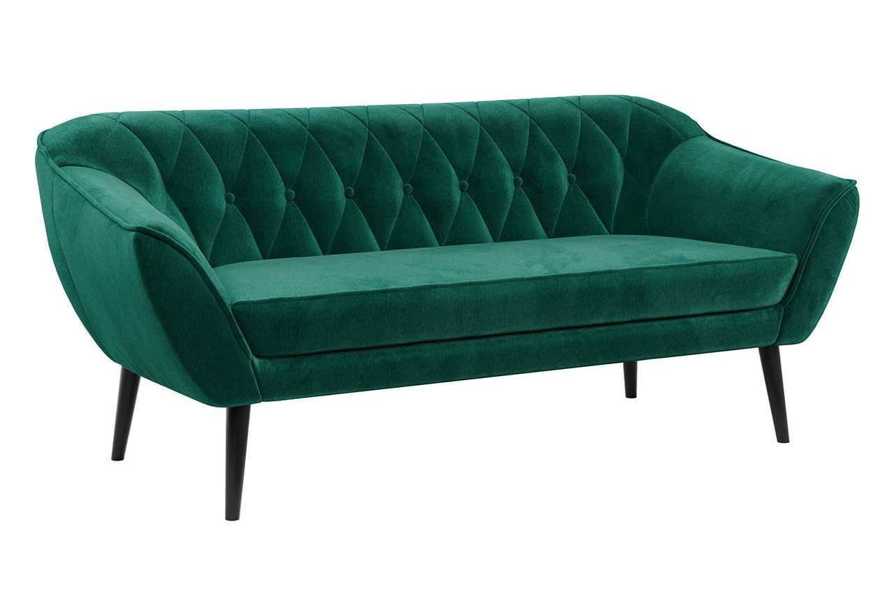 Skandynawski zestaw wypoczynkowy do salonu - PIRS 3+1+1 butelkowa zieleń