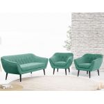 Skandynawski zestaw wypoczynkowy do salonu - PIRS 3+1+1 butelkowa zieleń