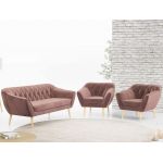 Skandynawski zestaw wypoczynkowy do salonu - PIRS 3+1+1 butelkowa zieleń