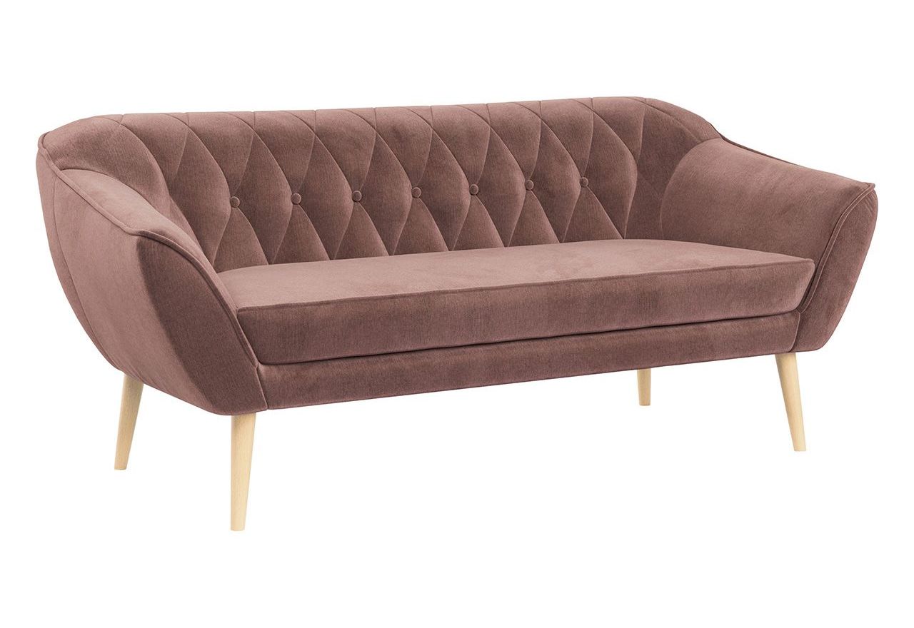 Skandynawski zestaw wypoczynkowy do salonu - PIRS 3+1+1 brudny róż