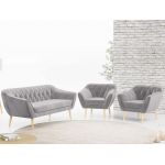 Skandynawski zestaw wypoczynkowy do salonu - PIRS 3+1+1 brudny róż