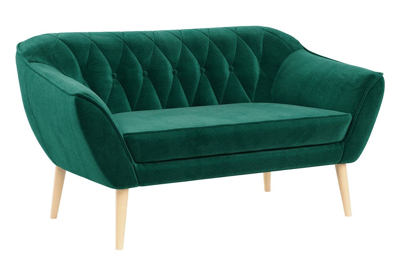 Zestaw wypoczynkowy do salonu w stylu skandynawskim - PIRS 3+2 butelkowa zieleń