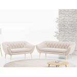 Zestaw wypoczynkowy do salonu w stylu skandynawskim - PIRS 3+2 srebrzysta szarość