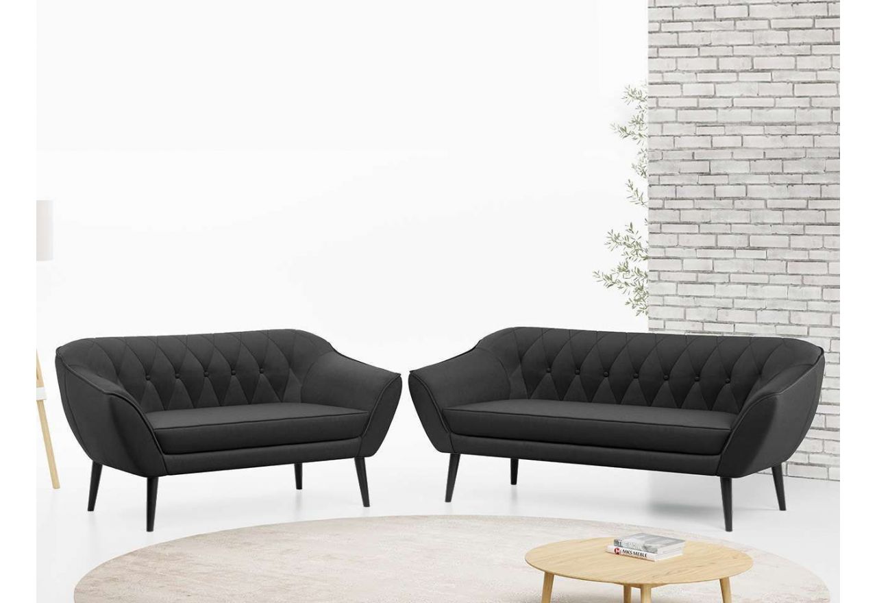 Zestaw wypoczynkowy do salonu w stylu skandynawskim - PIRS 3+2 srebrzysta szarość