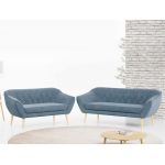 Zestaw wypoczynkowy do salonu w stylu skandynawskim - PIRS 3+2 srebrzysta szarość