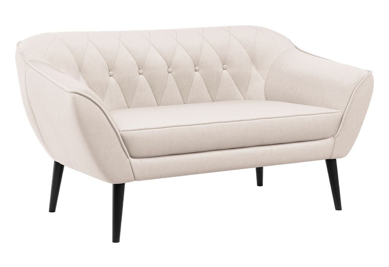 Zestaw wypoczynkowy sofa z dwoma fotelami do salonu - PIRS 2+1+1 w jasnobeżowej welurowej tapicerce