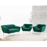 Wygodny trzyczęściowy zestaw wypoczynkowy w skandynawskim stylu PIRS 2+1+1 z dwoma fotelami i sofą, ciemnoszara plecionka