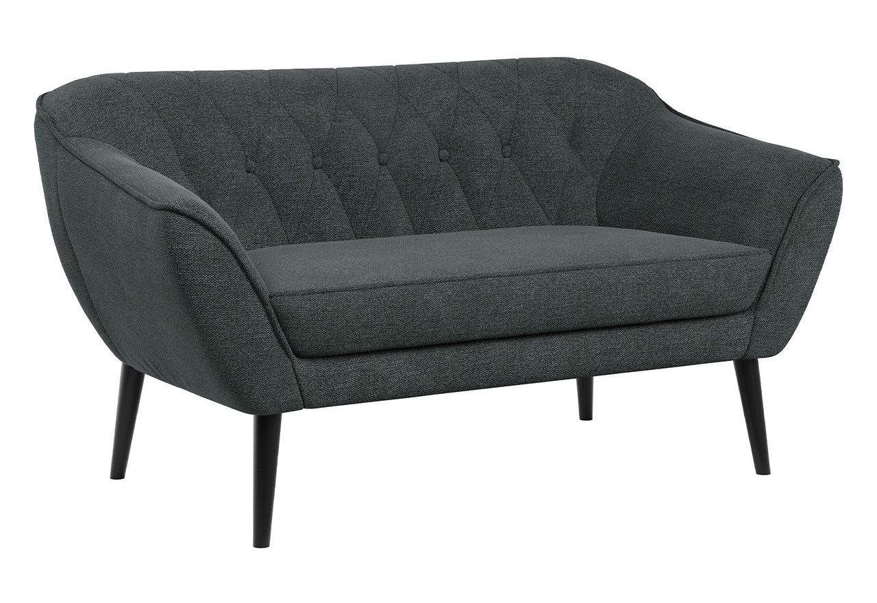 Wygodny trzyczęściowy zestaw wypoczynkowy w skandynawskim stylu PIRS 2+1+1 z dwoma fotelami i sofą, ciemnoszara plecionka