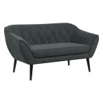 Wygodny trzyczęściowy zestaw wypoczynkowy w skandynawskim stylu PIRS 2+1+1 z dwoma fotelami i sofą, ciemnoszara plecionka