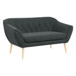 Wygodny trzyczęściowy zestaw wypoczynkowy w skandynawskim stylu PIRS 2+1+1 z dwoma fotelami i sofą, ciemnoszara plecionka