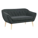 Trzyczęściowy komplet wypoczynkowy złożony z dwóch sof i fotela w skandynawskim stylu PIRS 3+2+1 ciemnoszara plecionka