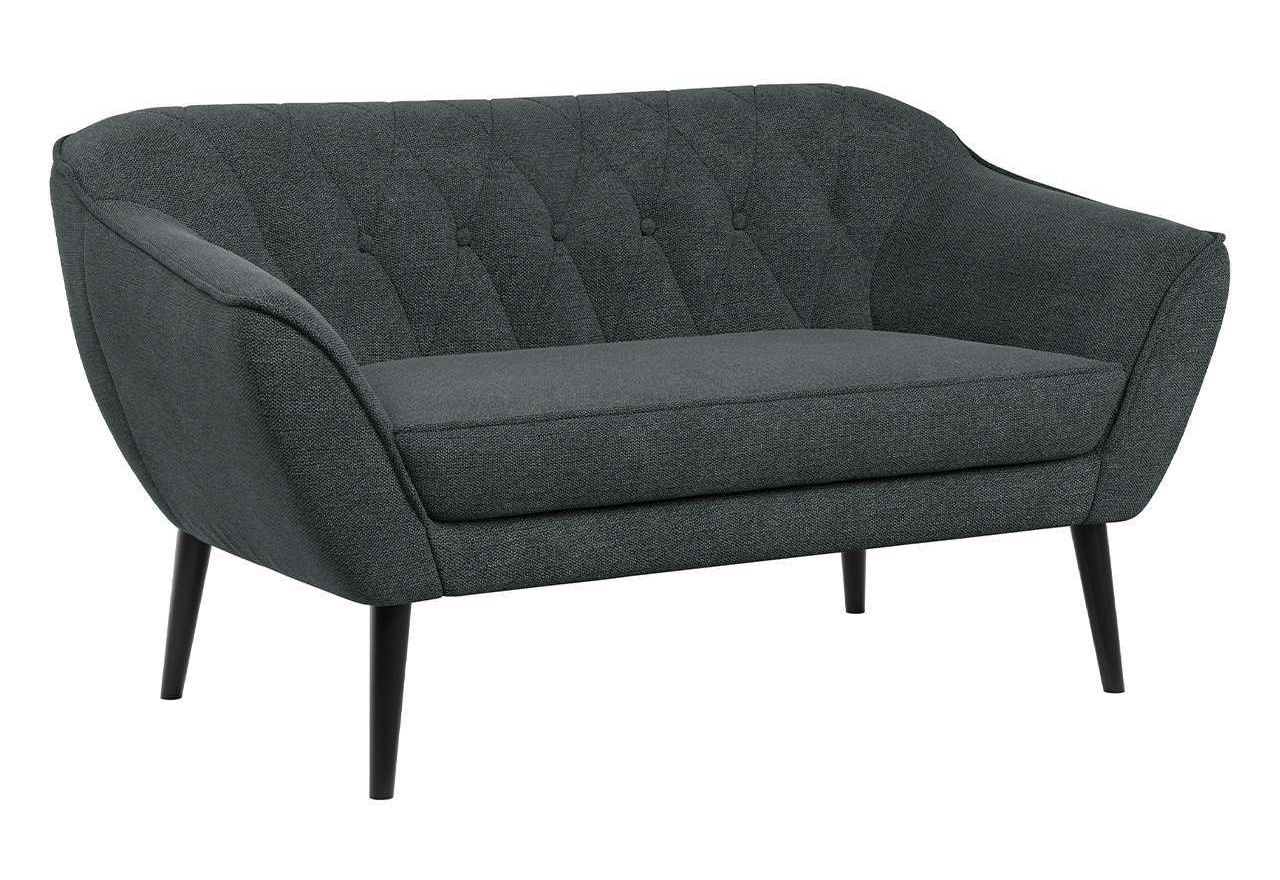 Trzyczęściowy komplet wypoczynkowy złożony z dwóch sof i fotela w skandynawskim stylu PIRS 3+2+1 ciemnoszara plecionka