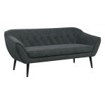 Trzyczęściowy komplet wypoczynkowy złożony z dwóch sof i fotela w skandynawskim stylu PIRS 3+2+1 ciemnoszara plecionka