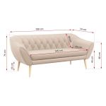 Beżowy welurowy komplet wypoczynkowy z dwoma sofami i fotelem PIRS 3+2+1 do nowoczesnego salonu