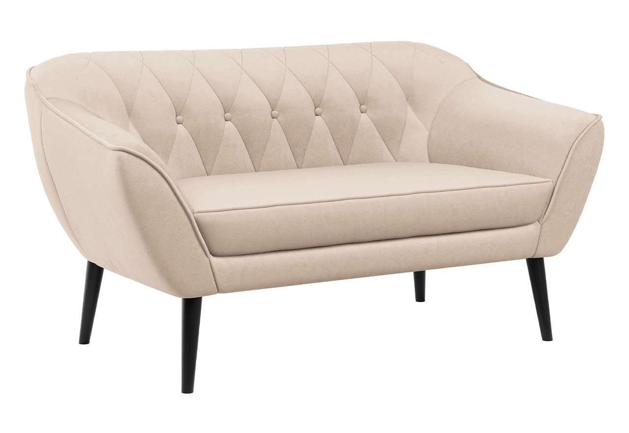 Beżowy welurowy komplet wypoczynkowy z dwoma sofami i fotelem PIRS 3+2+1 do nowoczesnego salonu