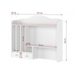 Funkcjonalna nadstawka nad biurko NABLO biel alpejska/róż do pokoju dziewczęcego