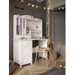 Funkcjonalna nadstawka nad biurko NABLO biel alpejska/róż do pokoju dziewczęcego