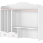 Funkcjonalna nadstawka nad biurko NABLO biel alpejska/róż do pokoju dziewczęcego