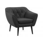 Zestaw wypoczynkowy w skandynawskiej stylistyce PIRS 3+1+1 trzyelementowy z ciemnoszarą plecioną tapicerką