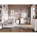 Piękna, funkcjonalna nadstawka lustrem i półkami do toaletki NABLO biel alpejska