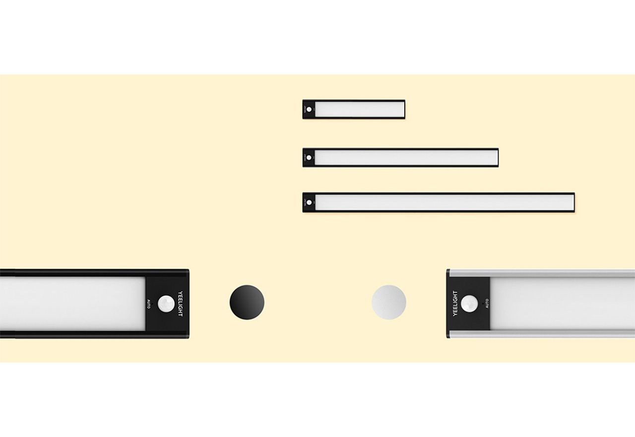 Dodatkowe oświetlenie do szaf - Lampa A60 do szafy, z czujnikiem ruchu, aluminiową, srebrną obudową i pojemną baterią, 60 cm