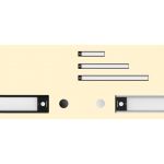 Dodatkowe oświetlenie do szaf - Lampa A60 do szafy, z czujnikiem ruchu, aluminiową, srebrną obudową i pojemną baterią, 60 cm