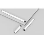 Dodatkowe oświetlenie do szaf - Lampa A60 do szafy, z czujnikiem ruchu, aluminiową, srebrną obudową i pojemną baterią, 60 cm