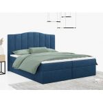 Łóżko do sypialni kontynentalne z materacem sprężynowym LINATE 120x200, wysokie, przeszywane wezgłowie, biała ecoskóra