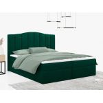 Łóżko do sypialni kontynentalne z materacem sprężynowym LINATE 120x200, wysokie, przeszywane wezgłowie, biała ecoskóra