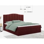 Łóżko do sypialni kontynentalne z materacem sprężynowym LINATE 120x200, wysokie, przeszywane wezgłowie, biała ecoskóra