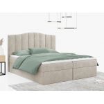 Łóżko do sypialni kontynentalne z materacem sprężynowym LINATE 120x200, wysokie, przeszywane wezgłowie, biała ecoskóra