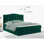 Łóżko do sypialni kontynentalne z materacem sprężynowym LINATE 120x200, wysokie, przeszywane wezgłowie, biała ecoskóra