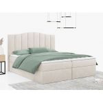 Łóżko do sypialni kontynentalne z materacem sprężynowym LINATE 120x200, wysokie, przeszywane wezgłowie, biała ecoskóra